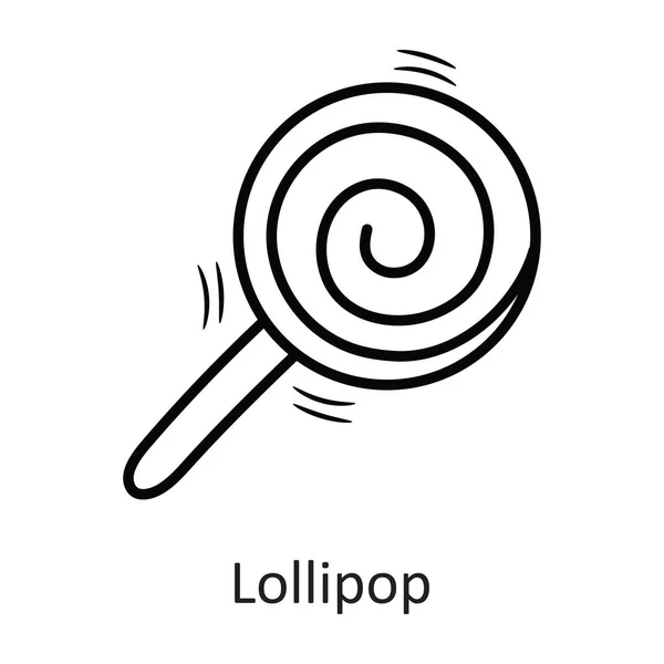 Lollipop Векторные Контуры Icon Design Иллюстрации Новый Год Белом Фоне — стоковый вектор