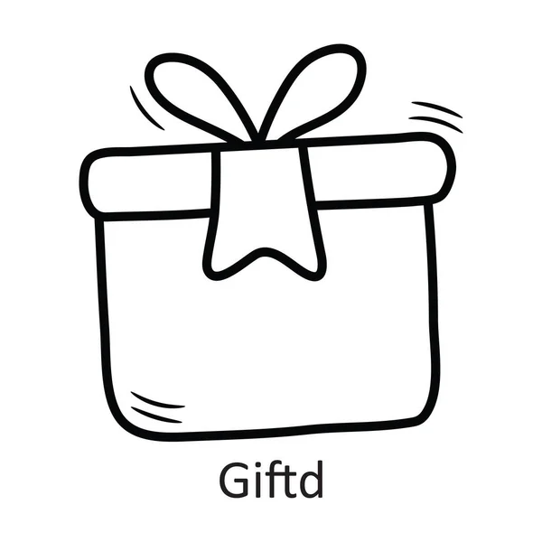 Geschenkvektorumriss Icon Design Illustration Neujahrssymbol Auf Weißem Hintergrund Eps File — Stockvektor