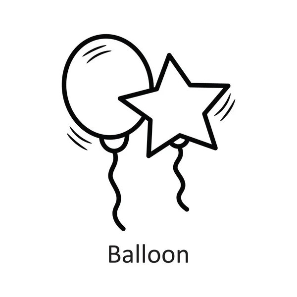 Ballong Vektor Kontur Ikon Design Illustration Nytt Symbol Vit Bakgrund — Stock vektor