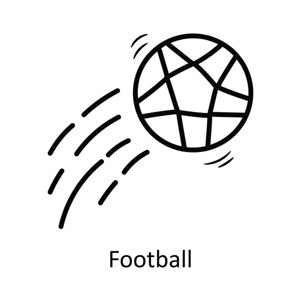 Fußball Vektor Umreißt Icon Design Illustration Olympisches Symbol Auf Weißem — Stockvektor