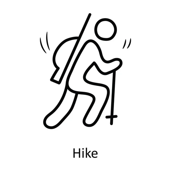 Hike Vector Outline Icona Illustrazione Design Simbolo Olimpico Sfondo Bianco — Vettoriale Stock