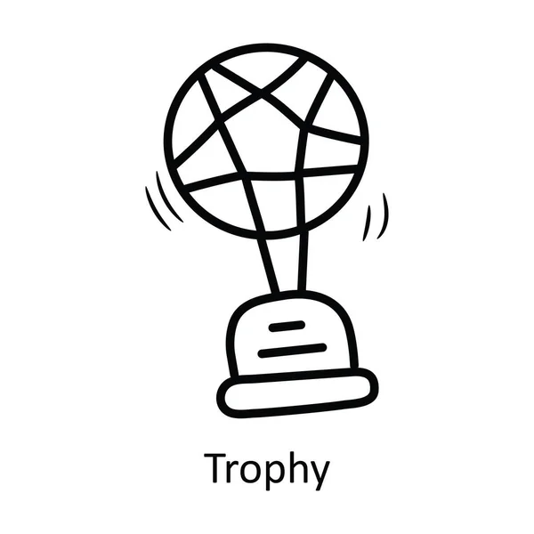 Trophy Vector Outline Icon Design Illustration Olympic Symbol White Background — Stock Vector