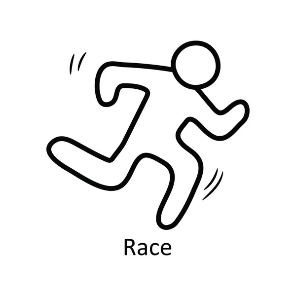 Race Vektor Vázlat Ikon Design Illusztráció Olimpiai Szimbólum Fehér Háttér — Stock Vector