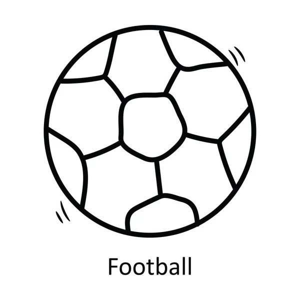 Fußball Vektor Umreißt Icon Design Illustration Olympisches Symbol Auf Weißem — Stockvektor