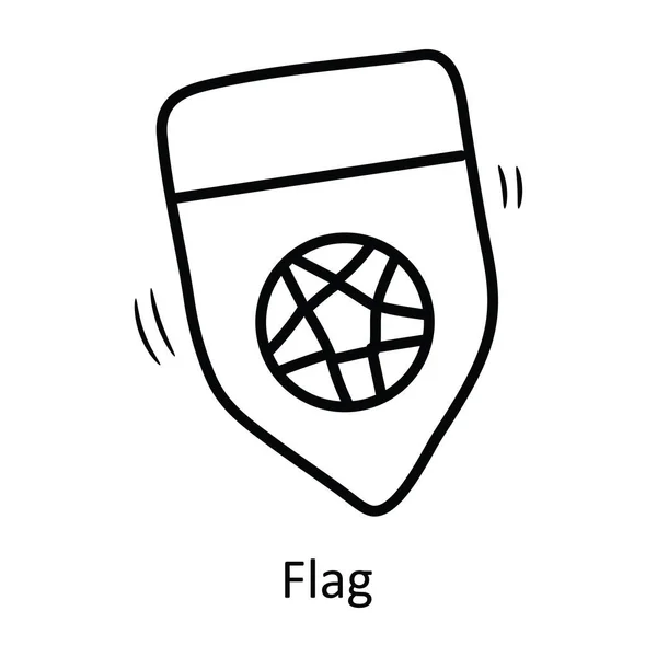Flag Vector Outline Icon Design Illustration Olympisches Symbol Auf Weißem — Stockvektor