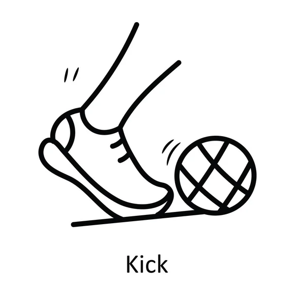 Zarys Wektora Kick Ikona Projekt Ilustracji Symbol Olimpijski Białym Tle — Wektor stockowy