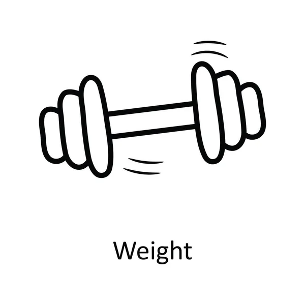 Gewicht Vector Omtrek Pictogram Ontwerp Illustratie Olympisch Symbool Witte Achtergrond — Stockvector