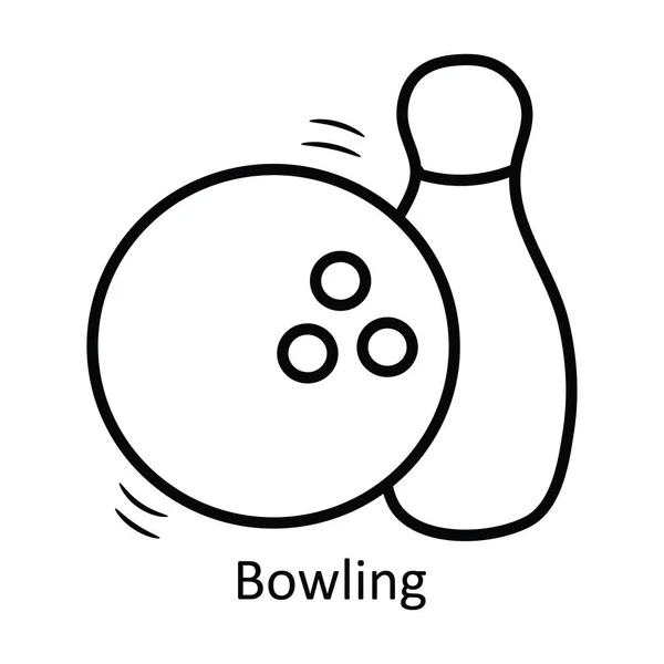 Bowling Vektor Vázlat Ikon Design Illusztráció Olimpiai Szimbólum Fehér Háttér — Stock Vector