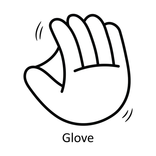 Handschuhvektoren Umreißen Icon Design Illustration Olympisches Symbol Auf Weißem Hintergrund — Stockvektor