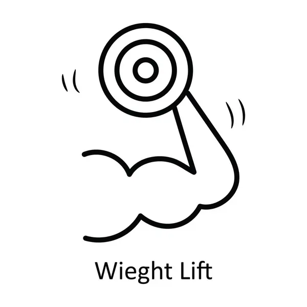 Waga Lift Zarys Wektora Icon Design Ilustracji Symbol Olimpijski Białym — Wektor stockowy