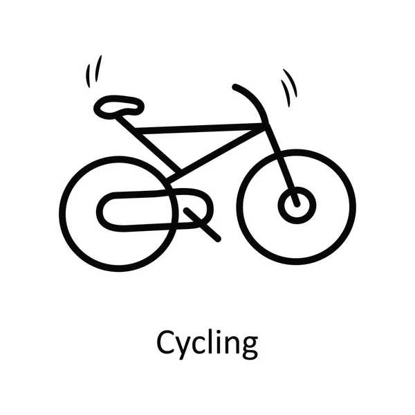 Fahrradvektorumriss Icon Design Illustration Olympisches Symbol Auf Weißem Hintergrund Eps — Stockvektor