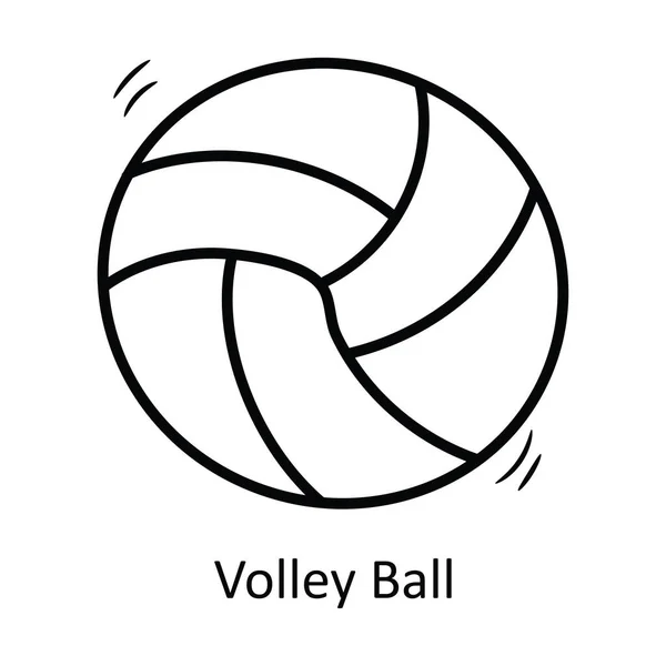 Volley Ball Vector Contorno Icono Diseño Ilustración Símbolo Olímpico Sobre — Vector de stock