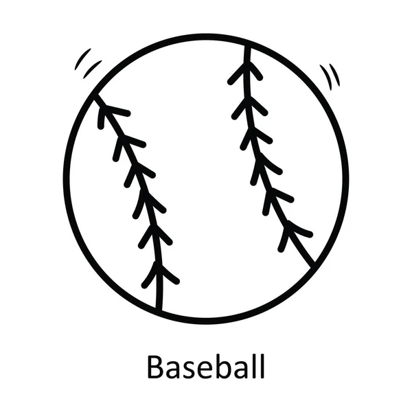 Бейсбольный Векторный План Иконка Дизайн Иллюстрации Олимпийский Огонь Белом Фоне — стоковый вектор