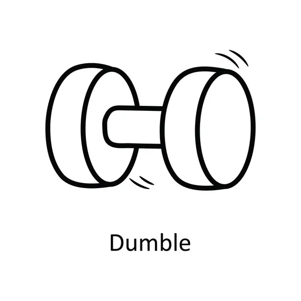 Dumb Bell Vector Outline Icon Design Illustration Olympic Symbol White — Stock Vector