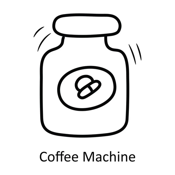 Coffee Machine Vektor Vázlat Ikon Design Illusztráció Olimpiai Szimbólum Fehér — Stock Vector