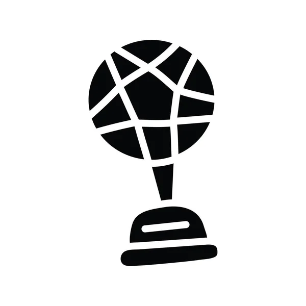 Trofeo Vector Sólido Icono Diseño Ilustración Símbolo Olímpico Sobre Fondo — Archivo Imágenes Vectoriales