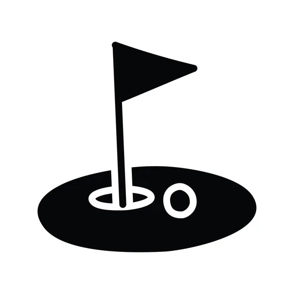 Golf Vector Sólido Icono Diseño Ilustración Símbolo Olímpico Sobre Fondo — Vector de stock