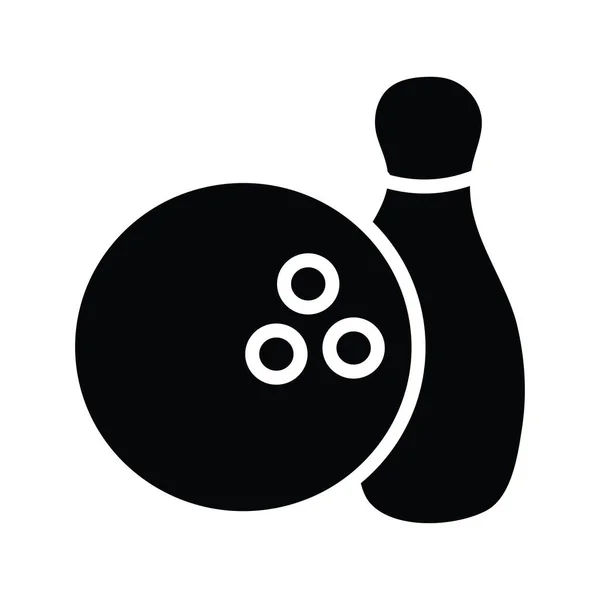 Bowling Vector Sólido Icono Diseño Ilustración Símbolo Olímpico Sobre Fondo — Vector de stock