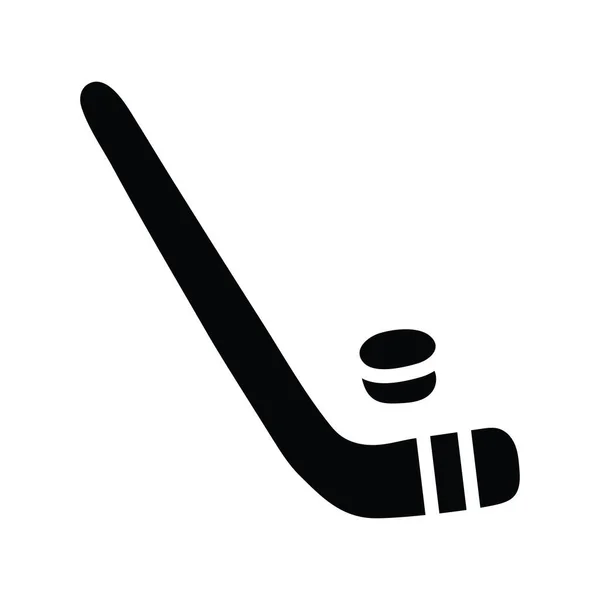 Ice Hockey Vector Solid Icon Design Illustration Olympic Symbol White — Stock Vector