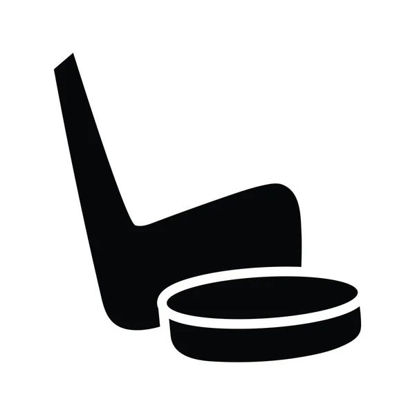 Hockey Vettore Solido Icona Design Illustrazione Simbolo Olimpico Sfondo Bianco — Vettoriale Stock