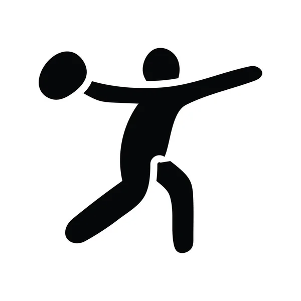 Werfen Ball Vektor Solide Icon Design Illustration Olympisches Symbol Auf — Stockvektor