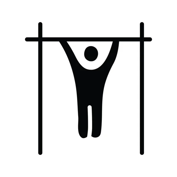 Tire Ups Vector Sólido Icono Diseño Ilustración Símbolo Olímpico Sobre — Archivo Imágenes Vectoriales