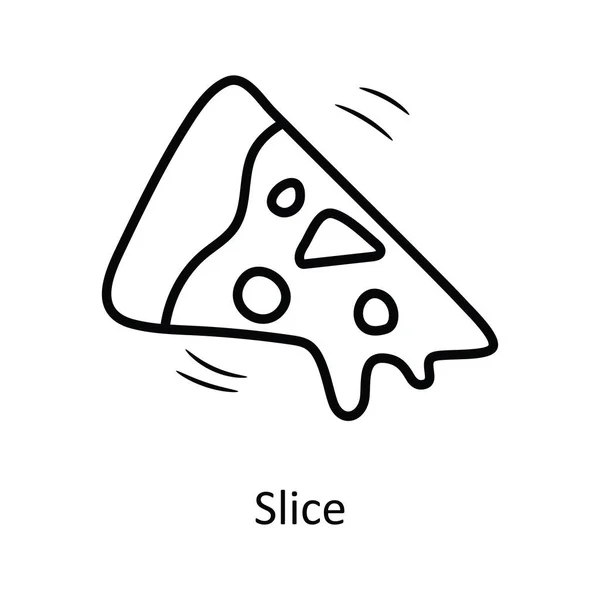 Slice Vector Outline Icona Illustrazione Design Partito Celebrare Simbolo Sfondo — Vettoriale Stock