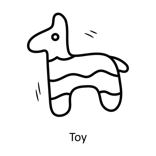 Toy Wektor Zarys Icon Design Ilustracji Impreza Świętowanie Symbol Białym — Wektor stockowy