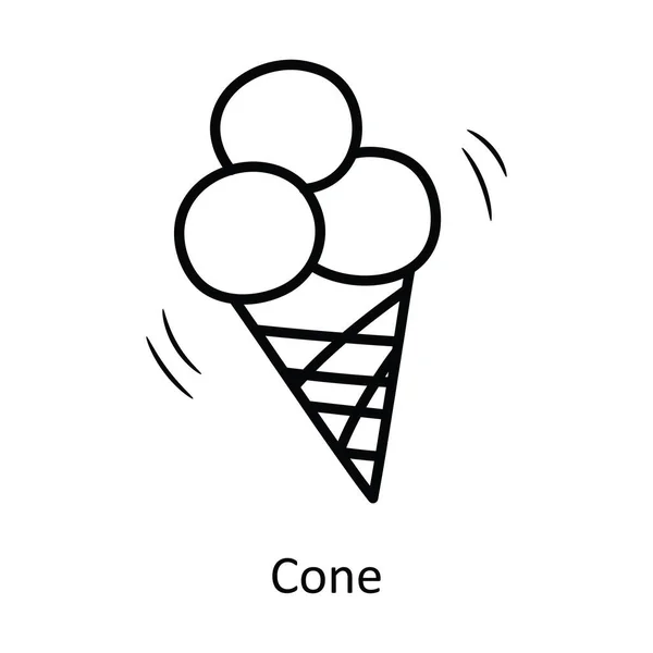 Desenho Vetor Cone Icon Design Illustration Festa Comemorar Símbolo Fundo —  Vetores de Stock