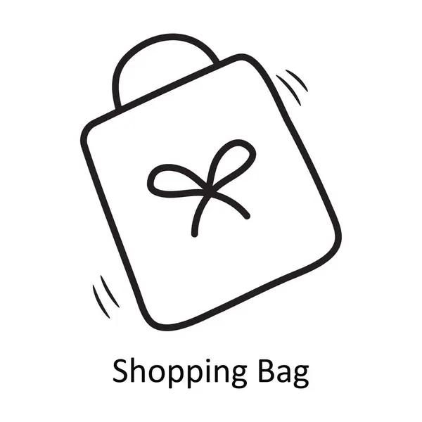 ショッピングバッグベクトルアウトラインアイコンデザインイラスト パーティーとホワイトバックグラウンドのシンボルを祝う Eps ファイル — ストックベクタ