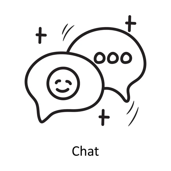 Chat Vector Outline Icon Design Illustration Festa Comemorar Símbolo Fundo — Vetor de Stock