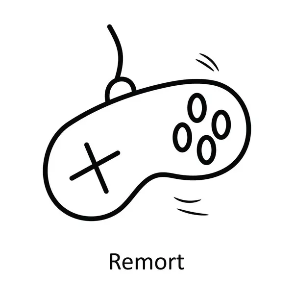 Remote Vector Outline Icon Ontwerp Illustratie Feest Vieren Symbool Witte — Stockvector