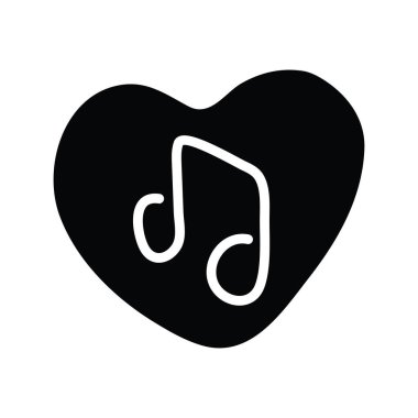 Aşk vektörü katı Simge Tasarımı çizimi. Beyaz arkaplan EPS 10 Dosyasında Parti ve Sembolü Kutla