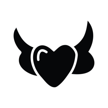 Kalp vektörü katı Simge Tasarımı çizimi. Beyaz arkaplan EPS 10 Dosyasında Parti ve Sembolü Kutla