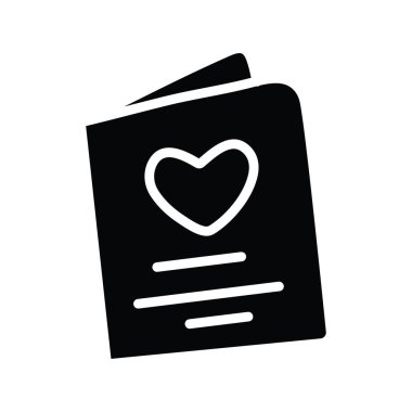 Aşk Harfi Vektörü Katı Simge Tasarımı çizimi. Beyaz arkaplan EPS 10 Dosyasında Parti ve Sembolü Kutla