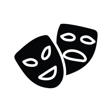 Kısmi Maske vektörü katı Simge Tasarımı illüstrasyonu. Beyaz arkaplan EPS 10 Dosyasında Parti ve Sembolü Kutla