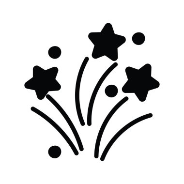  Ateş Çalışıyor vektör katı Simge Tasarımı çizimi. Beyaz arkaplan EPS 10 Dosyasında Parti ve Sembolü Kutla