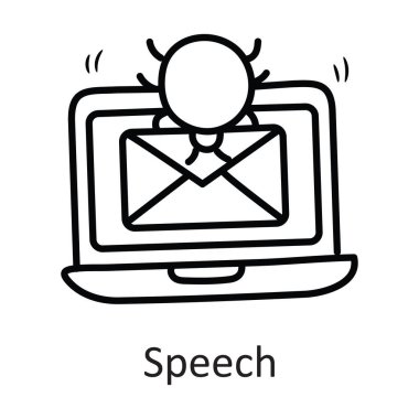 Konuşma vektörü ana hatları Simge Tasarımı illüstrasyonu. Beyaz arkaplan EPS 10 Dosyasında Güvenlik Sembolü