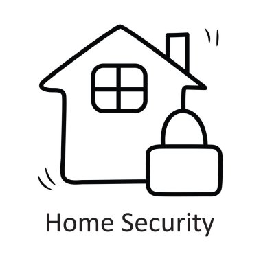 Ev Güvenlik Vektörü Simge Tasarımı illüstrasyonunu özetliyor. Beyaz arkaplan EPS 10 Dosyasında Güvenlik Sembolü