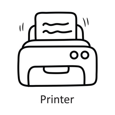 Printer vector outline Icon Design illustration. Stationery Symbol on White background EPS 10 File clipart