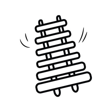 Ksilofon vektör taslağı Simge Tasarımı çizimi. Beyaz arkaplan EPS 10 Dosyasında Oyuncaklar Sembolü