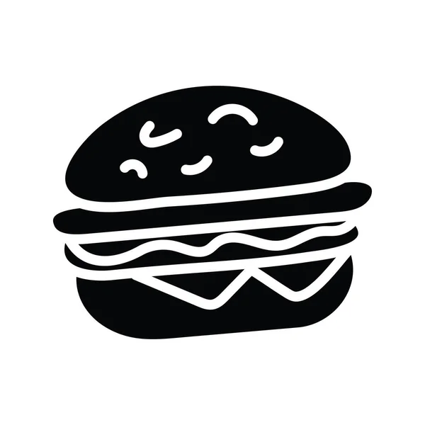 Burger Vektor Solide Icon Design Illustration Party Celebrate Symbol Auf — Stockvektor