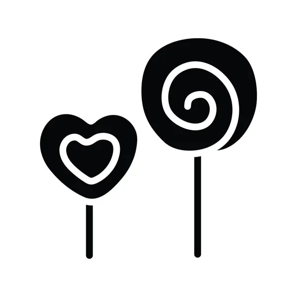Süßigkeiten Vektor Solide Icon Design Illustration Party Celebrate Symbol Auf — Stockvektor