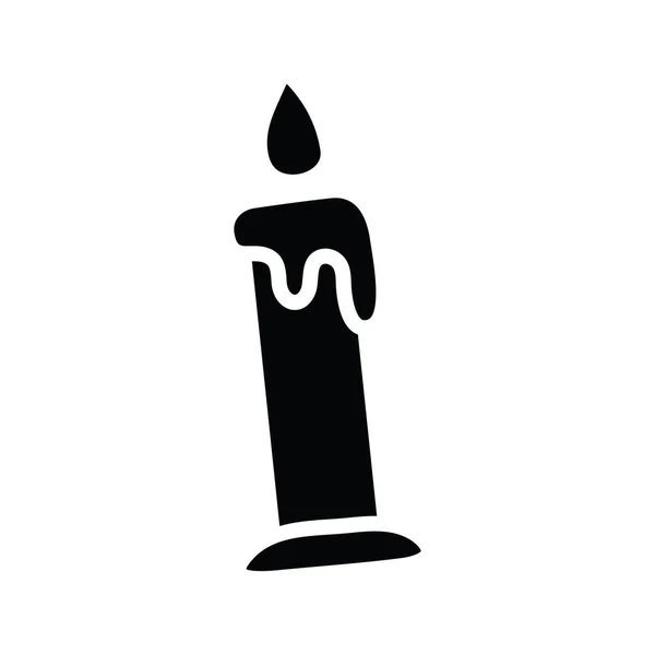 Свічка Вектор Тверда Іконка Дизайн Ілюстрація Вечірка Святкування Символу Білому — стоковий вектор