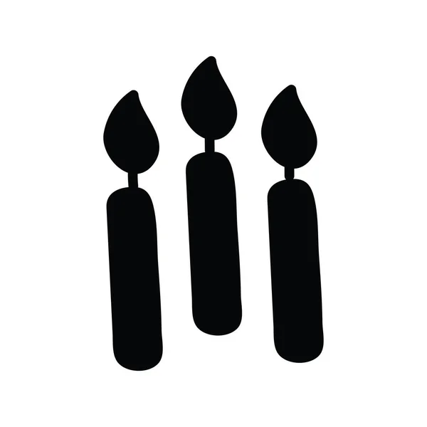 Candele Vettore Solido Icona Design Illustrazione Partito Celebrare Simbolo Sfondo — Vettoriale Stock