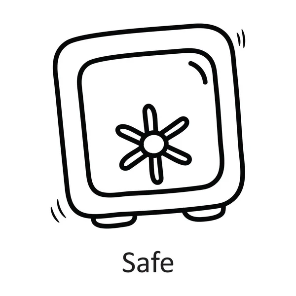 Esquema Vector Seguro Icono Ilustración Diseño Símbolo Seguridad Sobre Fondo — Vector de stock