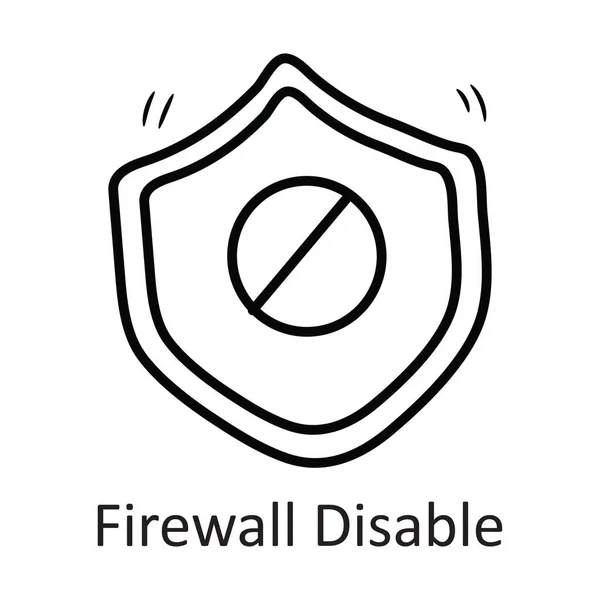 Firewall Desactivar Esquema Vectorial Icono Ilustración Diseño Símbolo Seguridad Sobre — Archivo Imágenes Vectoriales