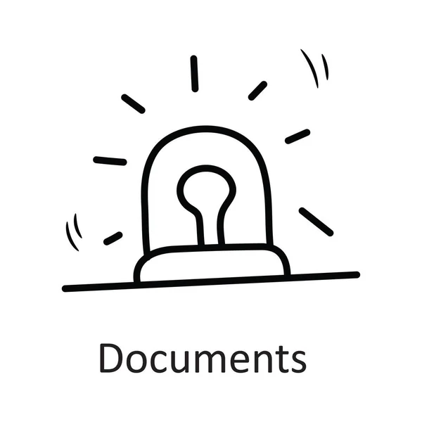 Dokumen Vektor Garis Besar Icon Desain Ilustrasi Simbol Keamanan Pada - Stok Vektor