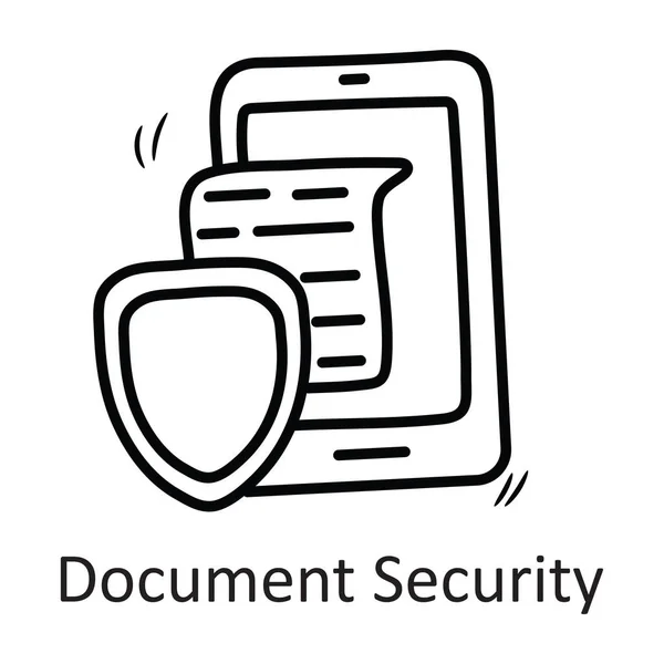 Documento Esquema Vectorial Seguridad Icono Diseño Ilustración Símbolo Seguridad Sobre — Vector de stock