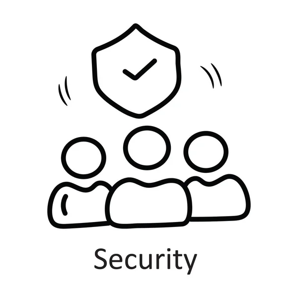 Esquema Vectorial Seguridad Icono Diseño Ilustración Símbolo Seguridad Sobre Fondo — Vector de stock